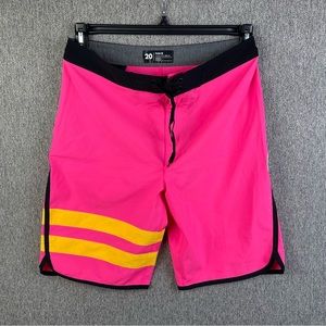 Hurley Phantom Pink Fuchsia Yellow Boardshorts Boy’s Youth Size 20/30”